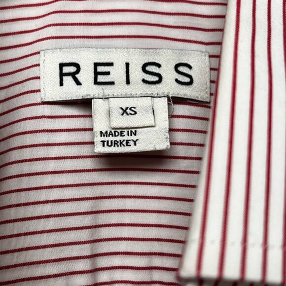 Reiss Light red and white Striped button down Dress Shirt size extra small - Picture 3 of 6